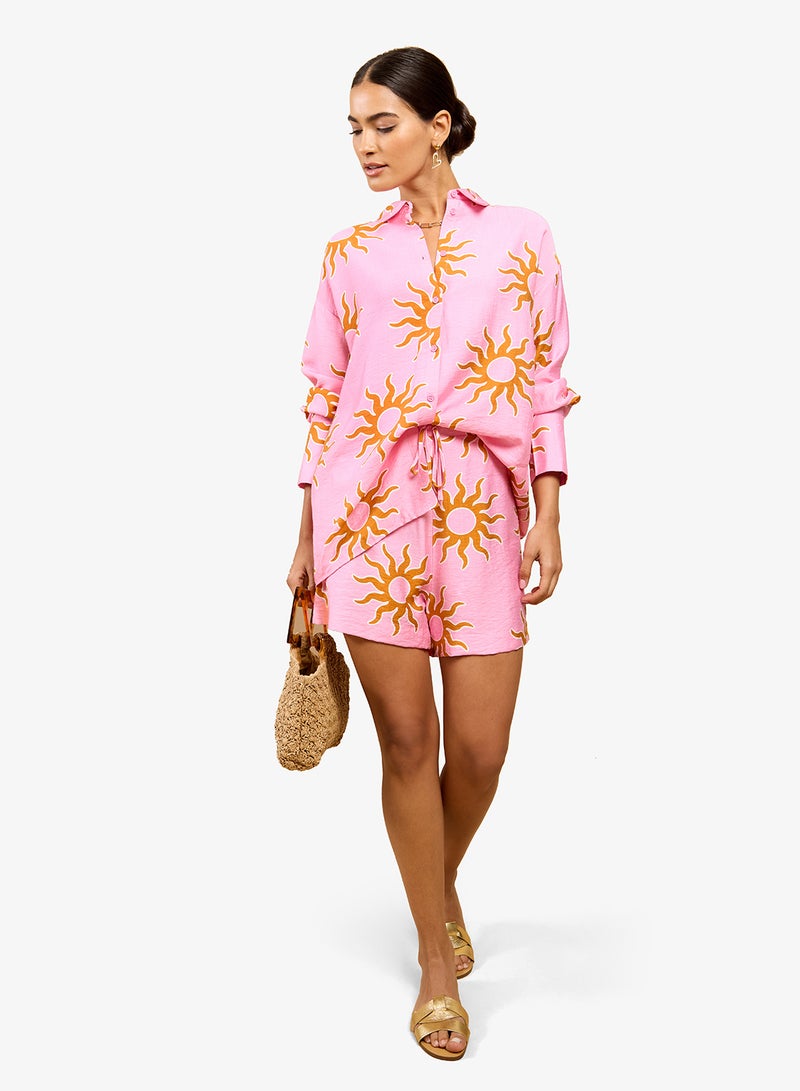 Little Mistress Pink Sun Shorts - Image 4